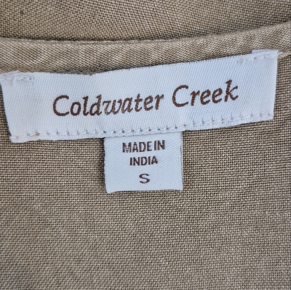 Coldwater Creek Beige Detailed Tonal Embroidered Short Sleeve Dress - Size S - Picture 8 of 12